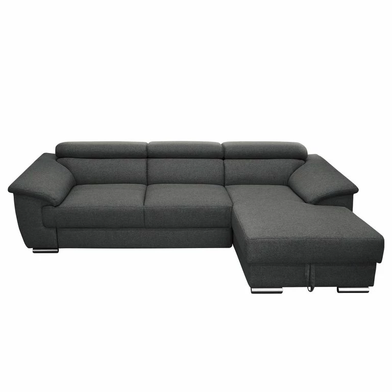 loftscape Fredriks Canapé d’angle Swain – Tissu – Anthracite – Méridienne courte à droite (vue de face) – Sans fonction