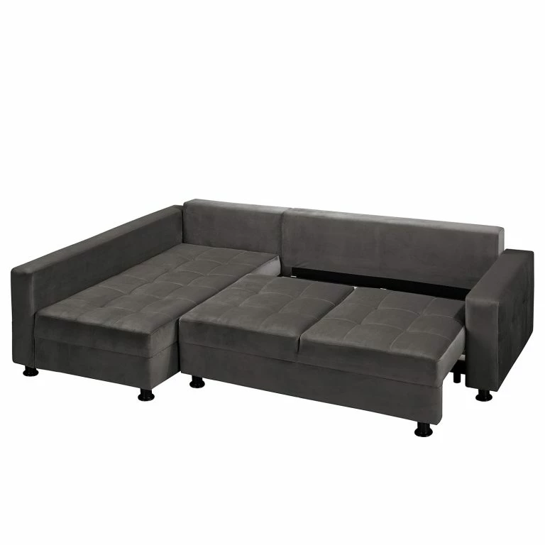 Loftscape Fredriks Canapé D’angle Upwell II – Microfibre – Gris Foncé – Méridienne Longue à Gauche (vue De Face)