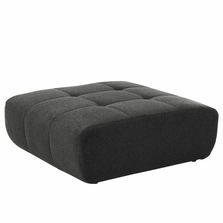 Loftscape Fredriks Canapé D’angle Valleres – Tissu – Tissu Nila: Noir – Méridienne Courte à Gauche (vue De Face) – Avec Repose-pieds