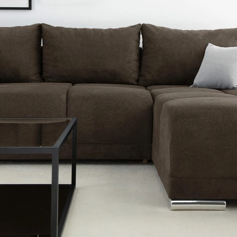 Loftscape Fredriks Canapé D’angle Westwell (convertible) – Microfibre Bobil: Marron Gris