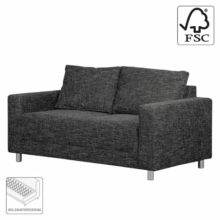 Loftscape Fredriks Canapé Greenwood (2 Places) Tissu – Noir / Gris