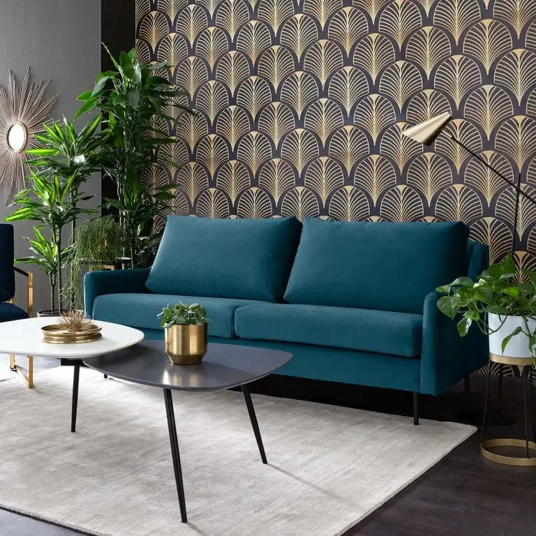 Loftscape Fredriks Canapé Kenten II (2 Places) – Velours – Bleu Marine