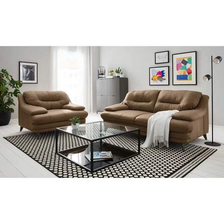 Loftscape Fredriks Canapé Lutz II (2 Places) – Cuir Véritable – Cubanite