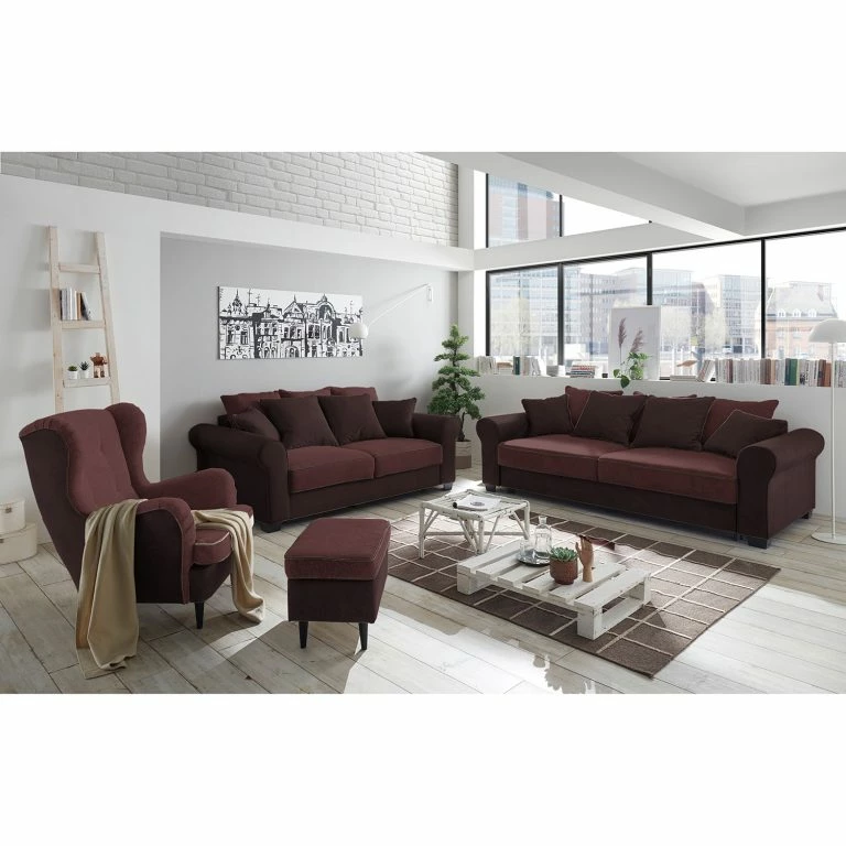 Loftscape Fredriks Canapé Marcola (2 Places) – Tissu Microfibre – Microfibre Salvo: Aubergine