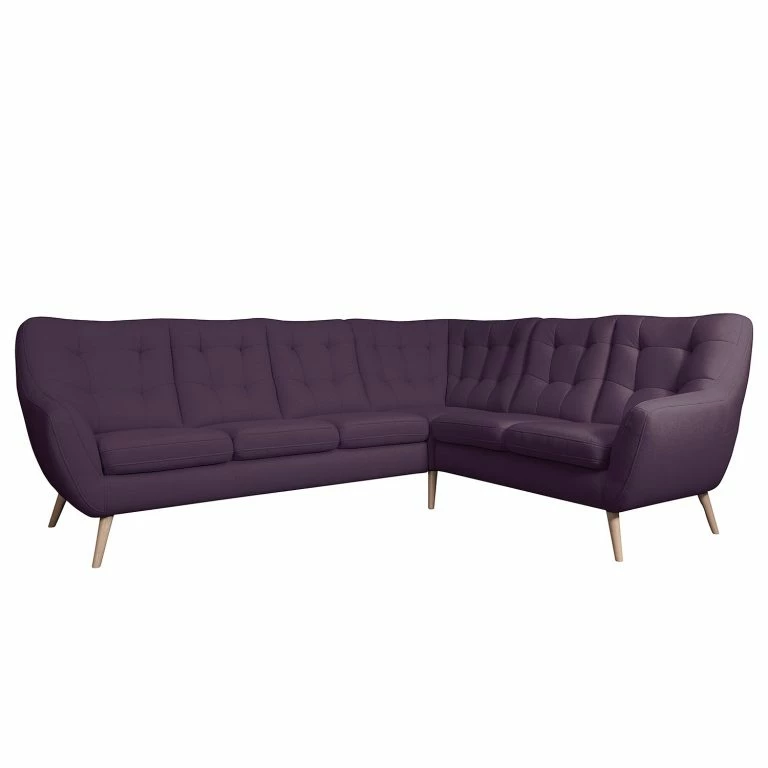 loftscape Fredriks Canapé panoramique Sawston II – Microfibre – Bleu marine – Alignement à droite