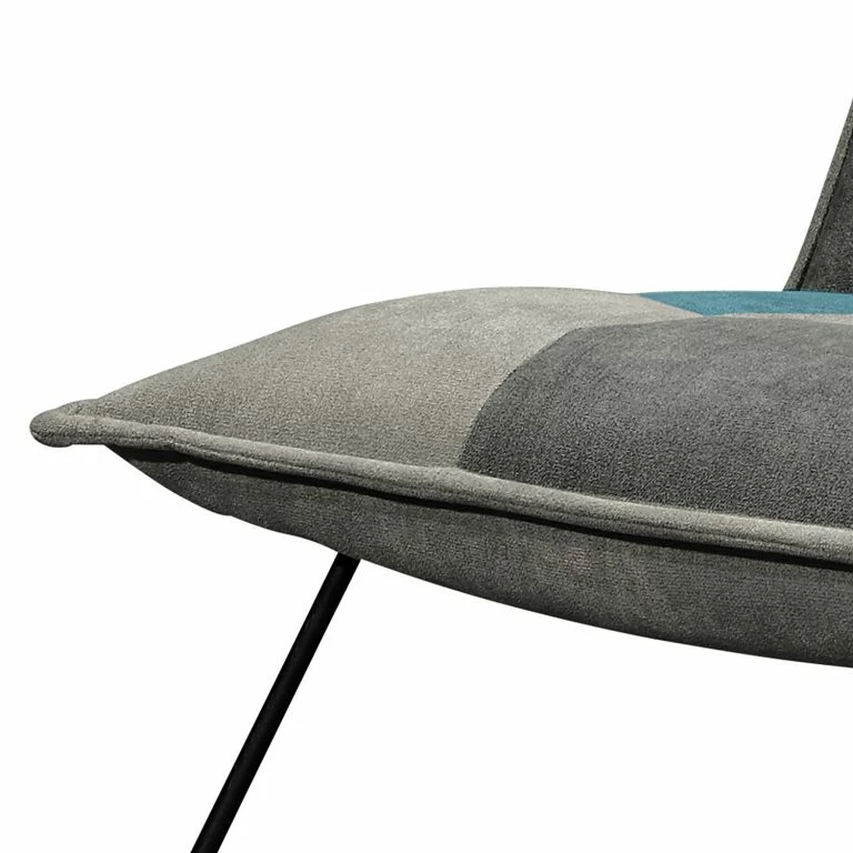 Loftscape Fredriks Canapé Tutu (2 Places) – Microfibre – Microfibre Ranu Patchwork: Denim / Gris