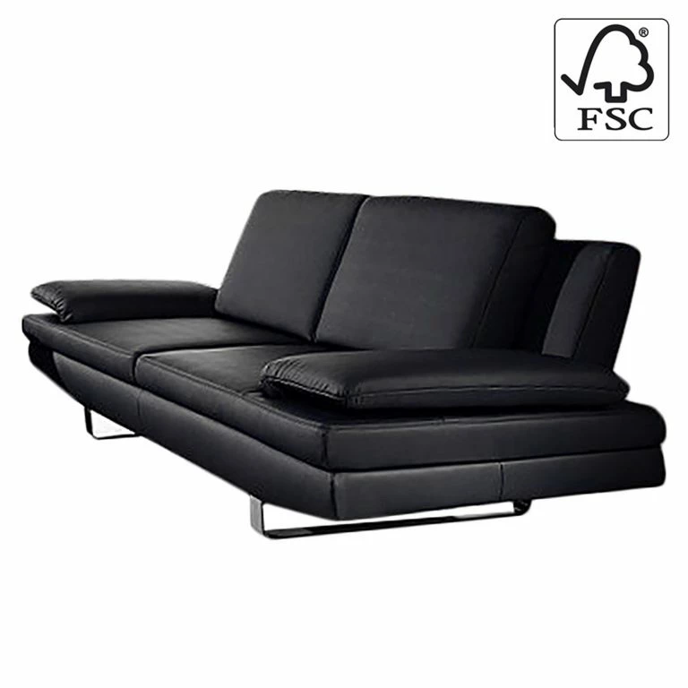 loftscape Fredriks Canapé Yovanna (3 places) – Cuir synthétique noir