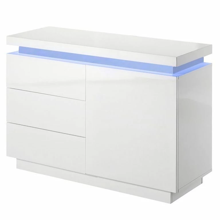 loftscape Fredriks Commode Emblaze II – avec éclairage – Blanc brillant