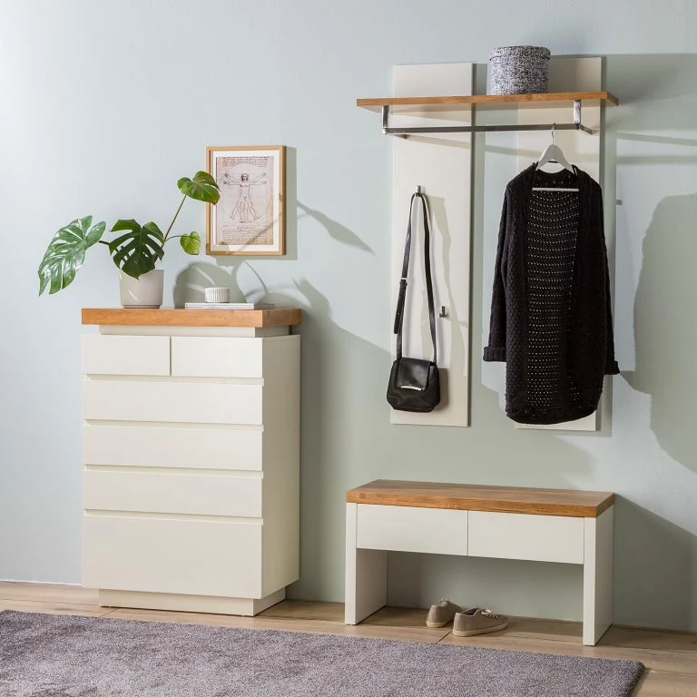 Loftscape Fredriks Commode Namona II – Éclairage Inclus – Imitation Chêne / Blanc