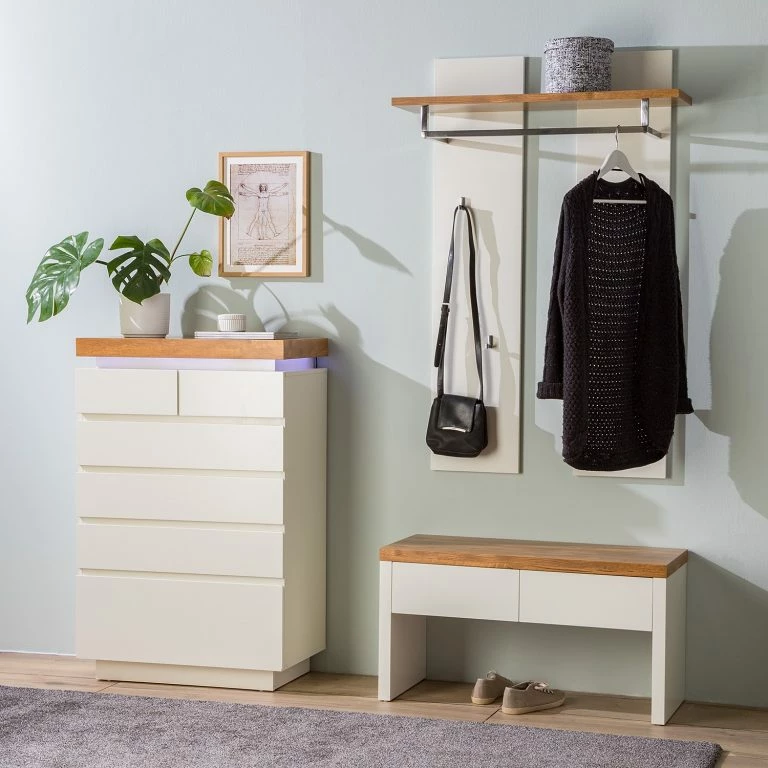 Loftscape Fredriks Commode Namona II – Éclairage Inclus – Imitation Chêne / Blanc