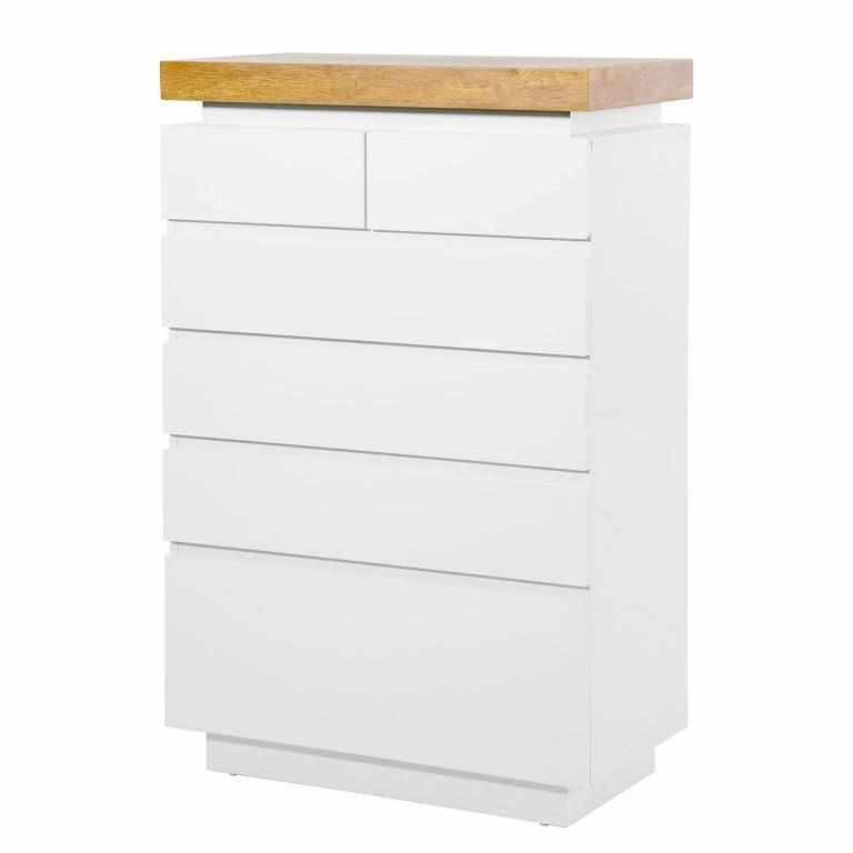 loftscape Fredriks Commode Namona II – Éclairage inclus – Imitation chêne / Blanc