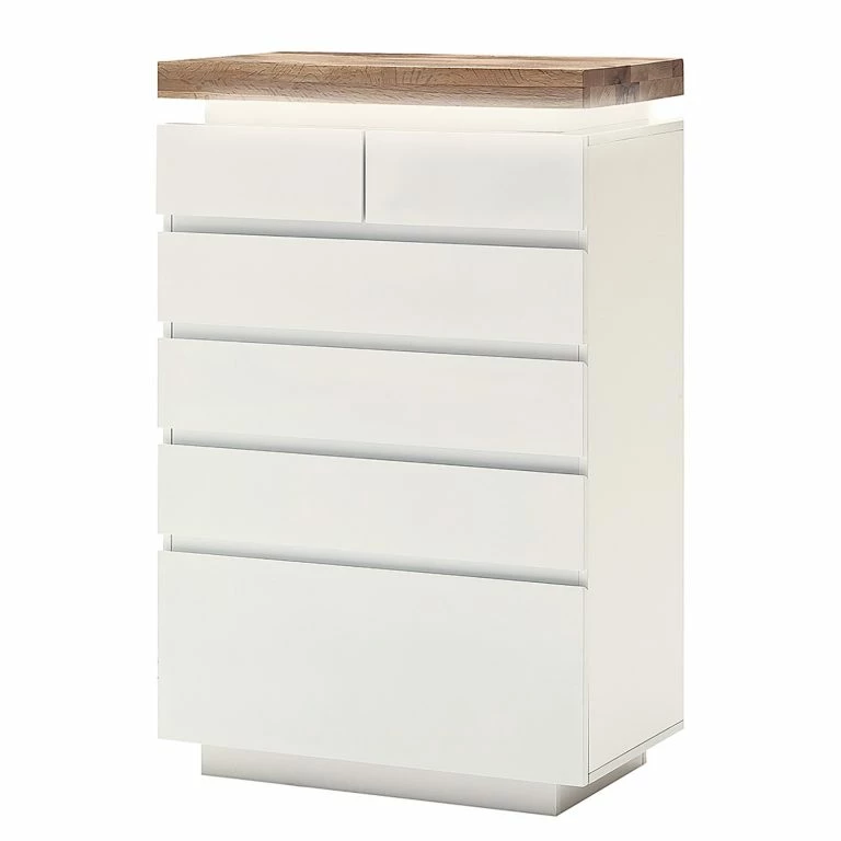 loftscape Fredriks Commode Roble II – Avec éclairage inclus – Chêne / Blanc mat