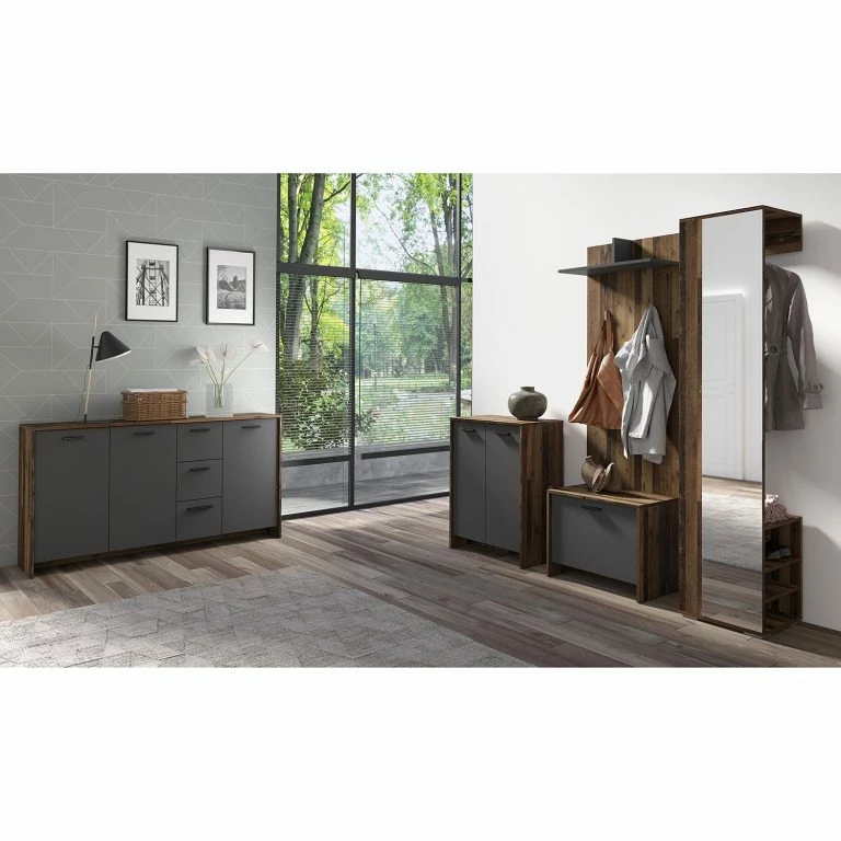 Loftscape Fredriks Enfilade Edgeworth – Imitation Bois Ancien / Anthracite