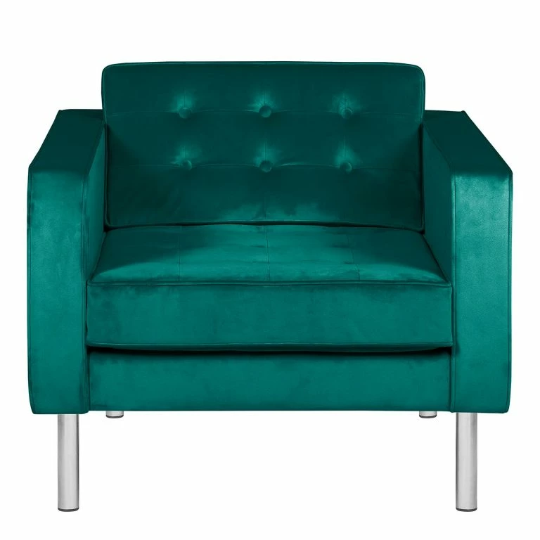 Loftscape Fredriks Fauteuil Chelsea III – Microfibre – Tissu Tond : Pétrole – Cylindre