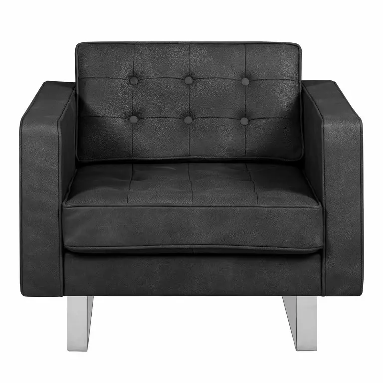 Loftscape Fredriks Fauteuil Chelsea IV – Cuir – Cuir Véritable Custo : Noir – Luge