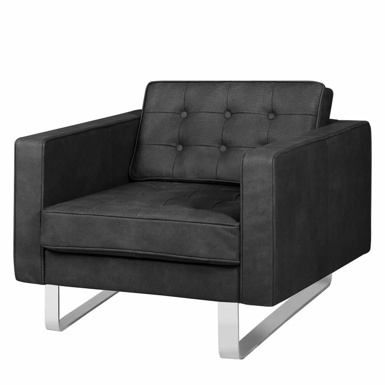 loftscape Fredriks Fauteuil Chelsea IV – Cuir – Cuir véritable Custo : Noir – Luge