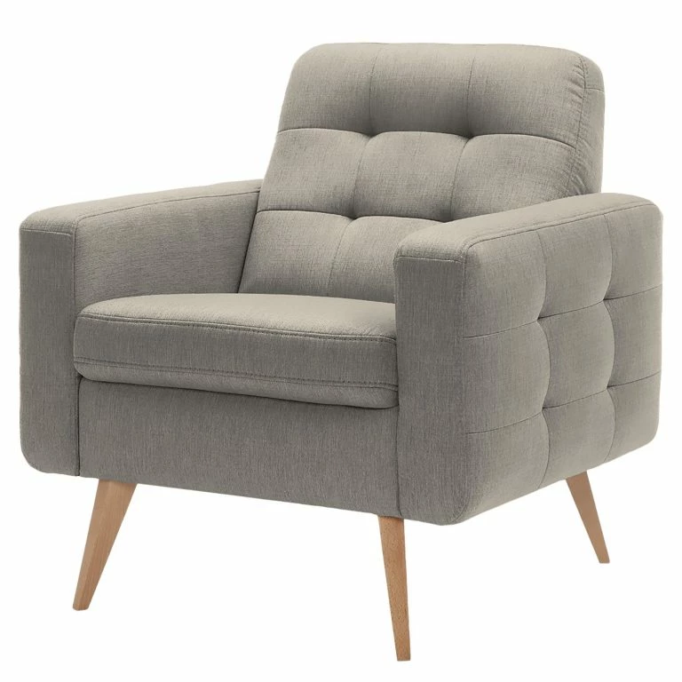 loftscape Fredriks Fauteuil Cropwell – Tissu – Tissu Ramse: Marron clair
