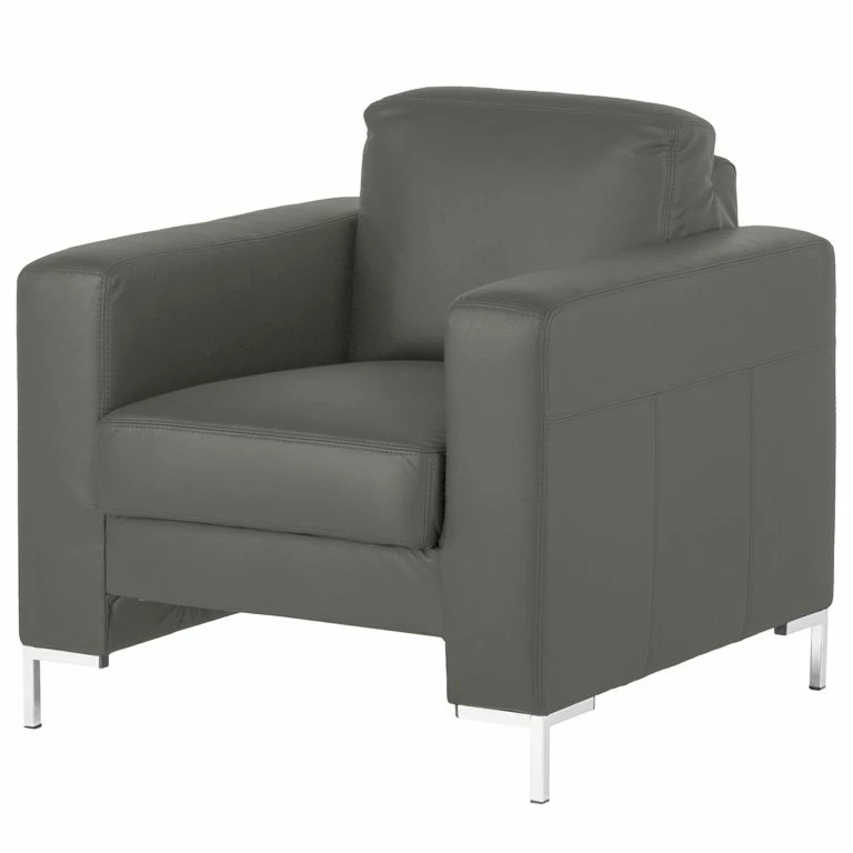 loftscape Fredriks Fauteuil Lampone – Cuir véritable – Gris foncé