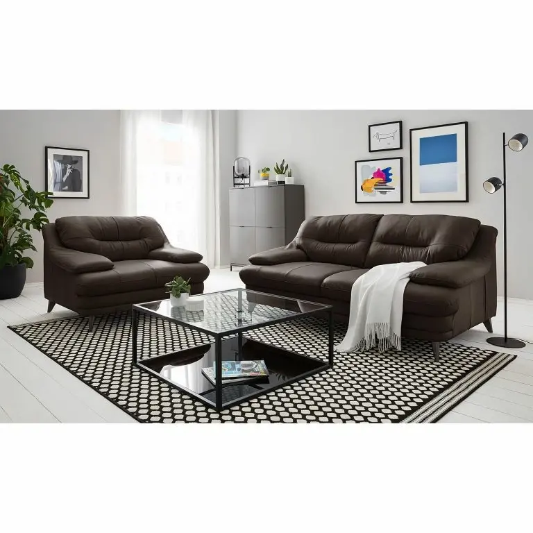 Loftscape Fredriks Fauteuil Lutz II – Cuir Véritable – Marron Foncé