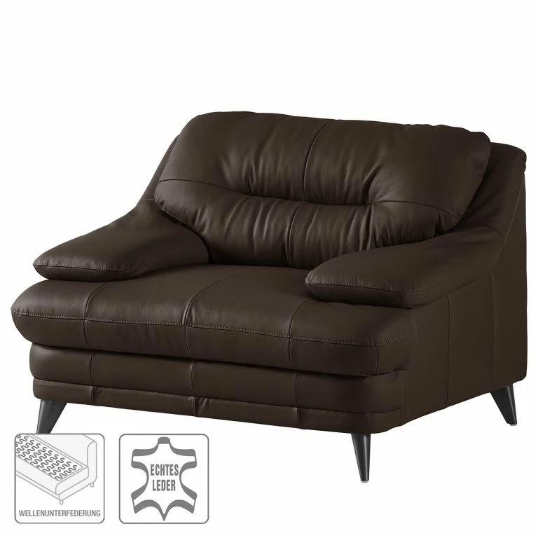 Loftscape Fredriks Fauteuil Lutz II – Cuir Véritable – Marron Foncé