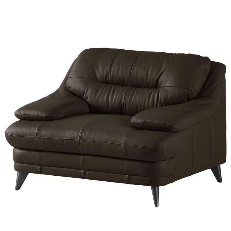 loftscape Fredriks Fauteuil Lutz II – Cuir véritable – Marron foncé