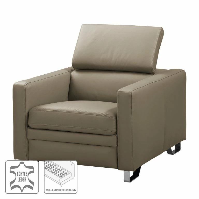 Loftscape Fredriks Fauteuil Menfi – Cuir Véritable – Taupe