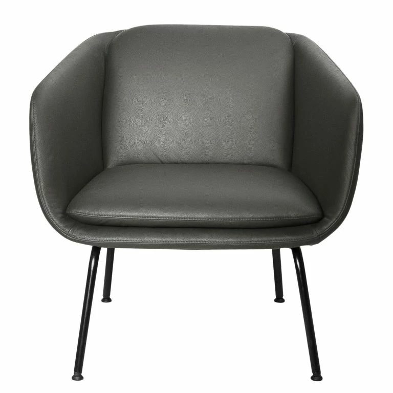 Loftscape Fredriks Fauteuil Monfort – Cuir Véritable – Gris Foncé