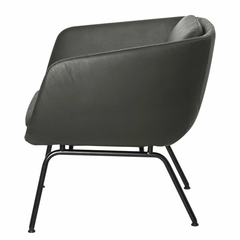 Loftscape Fredriks Fauteuil Monfort – Cuir Véritable – Gris Foncé