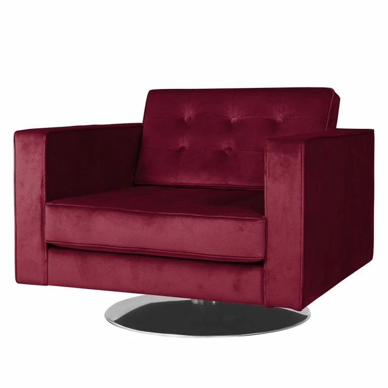 loftscape Fredriks Fauteuil pivotant Chelsea III – Microfibre – Tissu Tond : Bordeaux