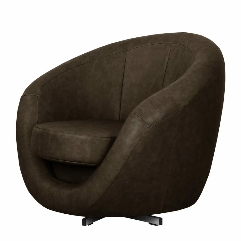 loftscape Fredriks Fauteuil pivotant Marvin – Marron foncé