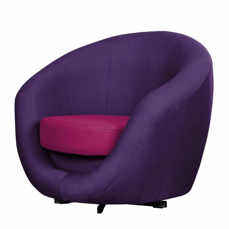 loftscape Fredriks Fauteuil pivotant Marvin – Tissu – Aubergine / Rose
