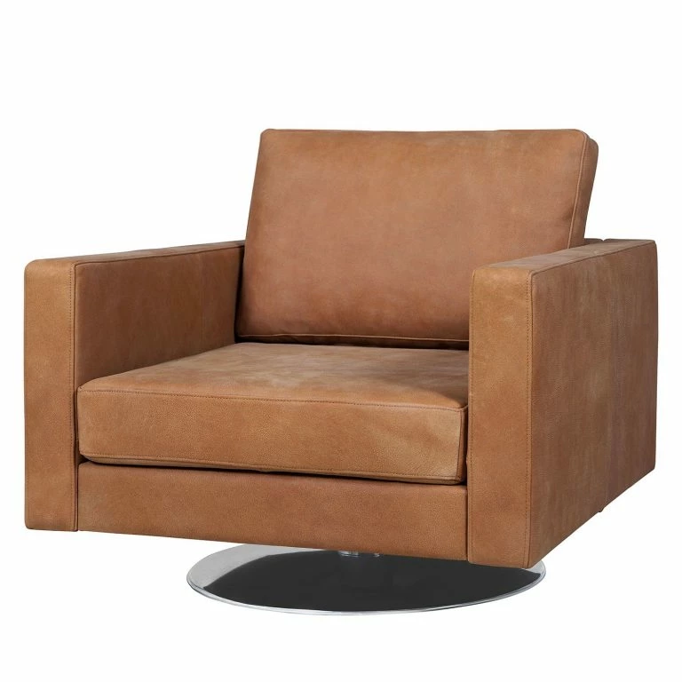 loftscape Fredriks Fauteuil pivotant Portobello IV – Cuir – Cuir véritable Custo : Marron