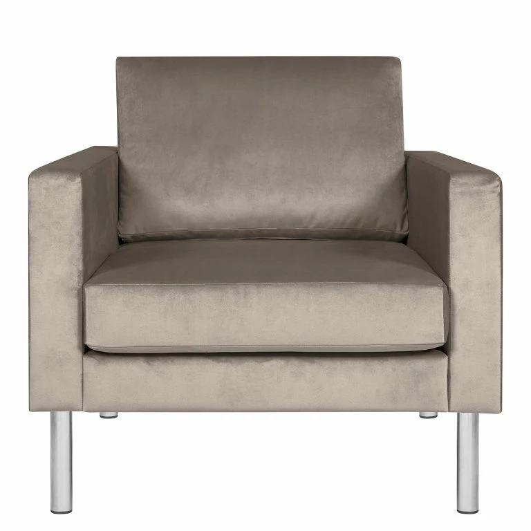 Loftscape Fredriks Fauteuil Portobello III – Microfibre – Tissu Tond : Gris Clair – Cylindre