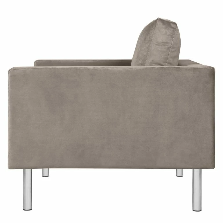 Loftscape Fredriks Fauteuil Portobello III – Microfibre – Tissu Tond : Gris Clair – Cylindre