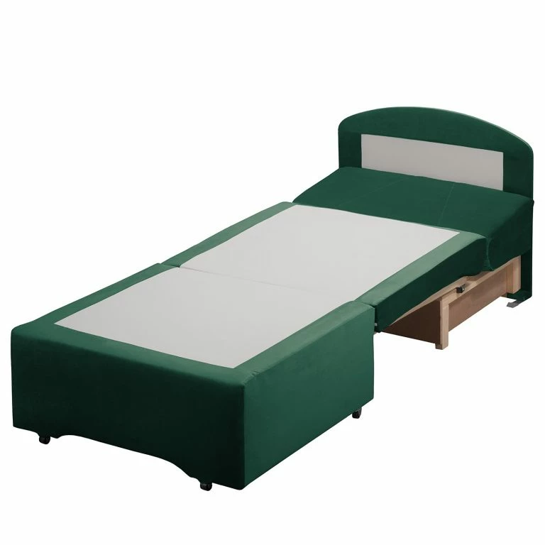 Loftscape Fredriks Fauteuill Convertible Disley III – Microfibre – Vert Foncé – Sans Accoudoirs