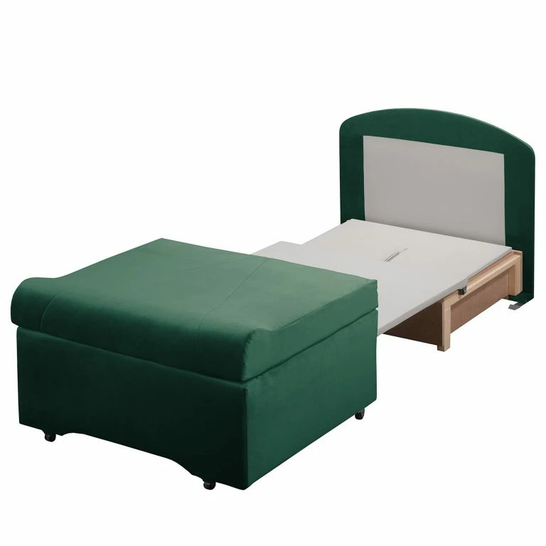 Loftscape Fredriks Fauteuill Convertible Disley III – Microfibre – Vert Foncé – Sans Accoudoirs