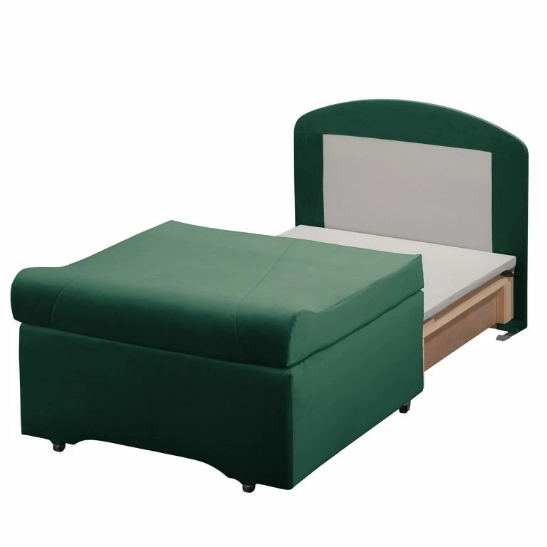 Loftscape Fredriks Fauteuill Convertible Disley III – Microfibre – Vert Foncé – Sans Accoudoirs