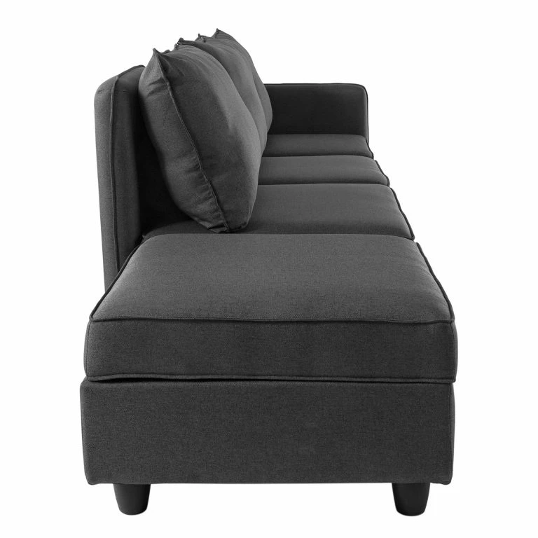 Loftscape Fredriks Grand Canapé Lavara I – Tissu – Gris Foncé