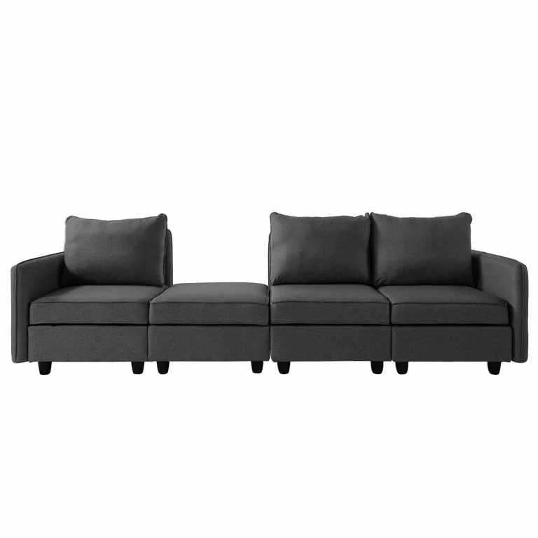 Loftscape Fredriks Grand Canapé Lavara II – Tissu – Gris Foncé