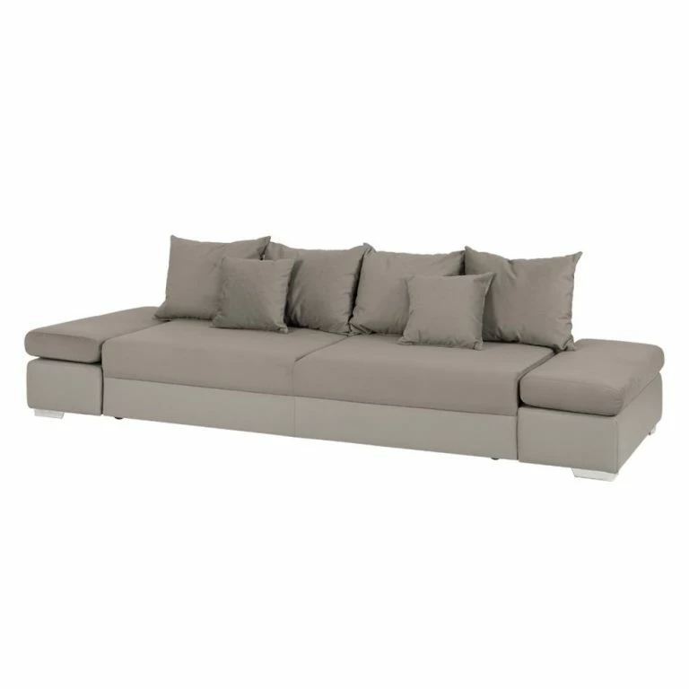 loftscape Fredriks Grand canapé Truman – Imitation cuir / Velours taupe