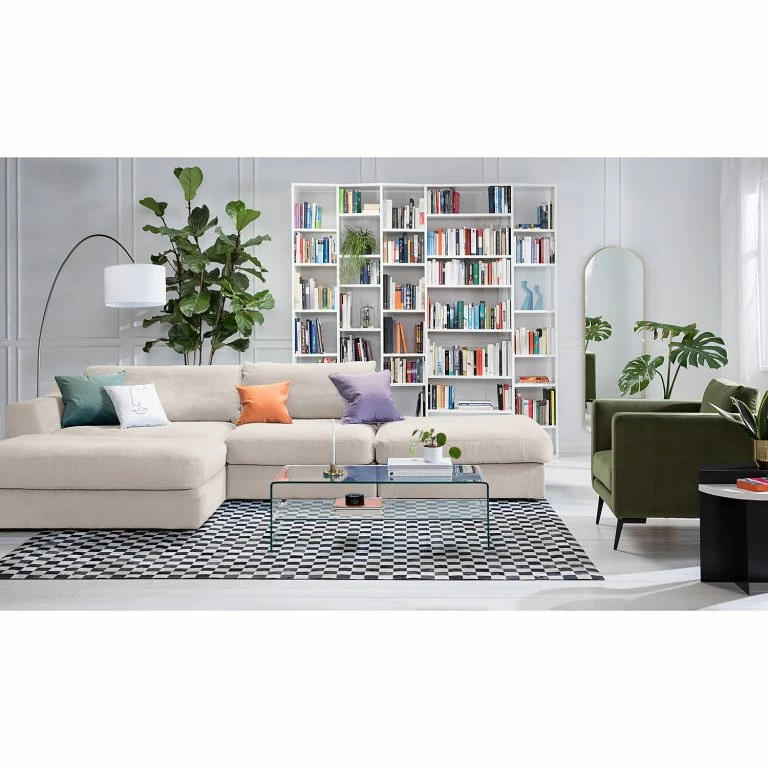 Loftscape Fredriks Méridienne Dixwell – Tissage à Plat – Cachemire – Accoudoir Monté à Gauche (vu De Face)