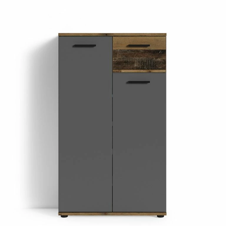 Loftscape Fredriks Meuble à Chaussures Chippewa I – Imitation Bois Ancien / Anthracite