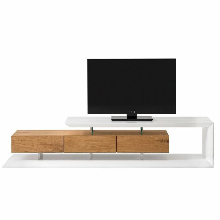 Loftscape Fredriks Meuble TV Hensies – Blanc Mat / Chêne à Nœuds