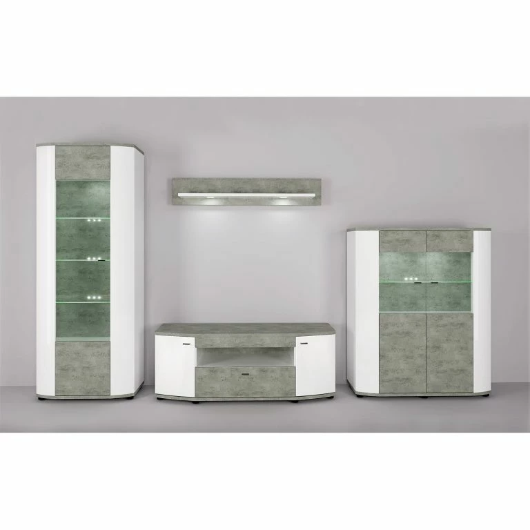 Loftscape Fredriks Meuble TV Karlsburg – Blanc / Imitation Béton