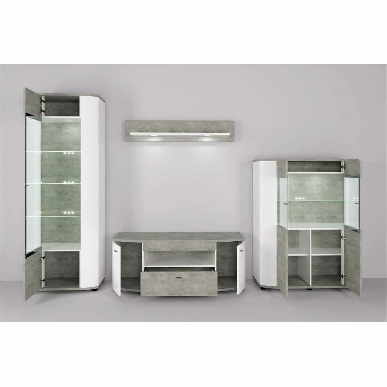 Loftscape Fredriks Meuble TV Karlsburg – Blanc / Imitation Béton