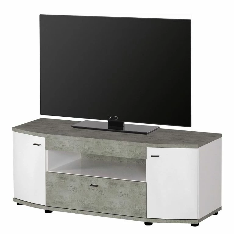loftscape Fredriks Meuble TV Karlsburg – Blanc / Imitation béton