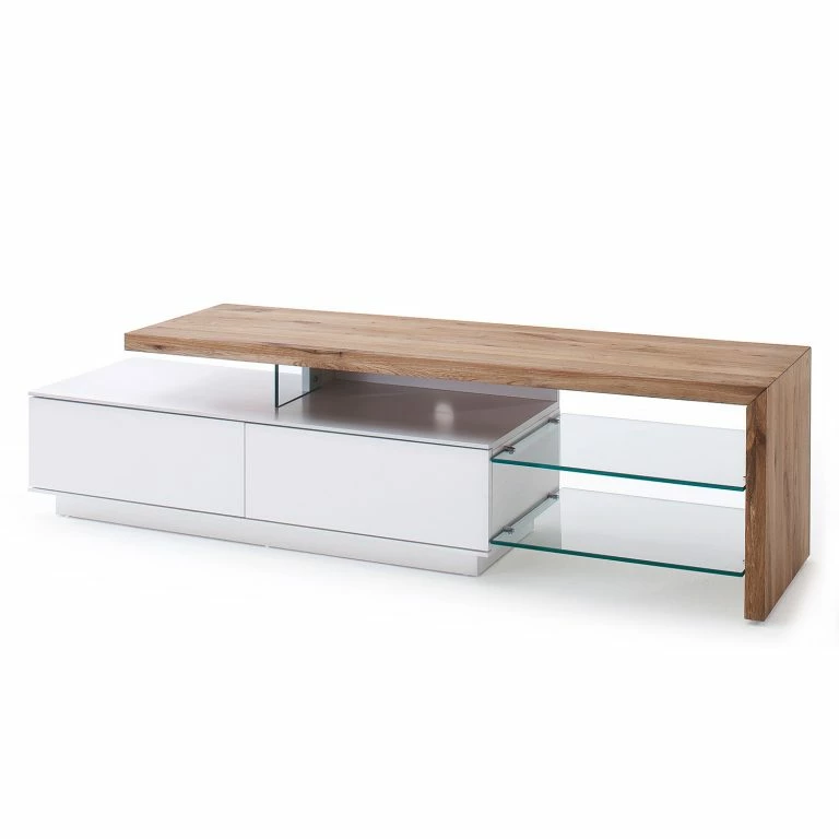 Loftscape Fredriks Meuble TV Molios I – Partiellement En Chêne Massif – Chêne / Blanc