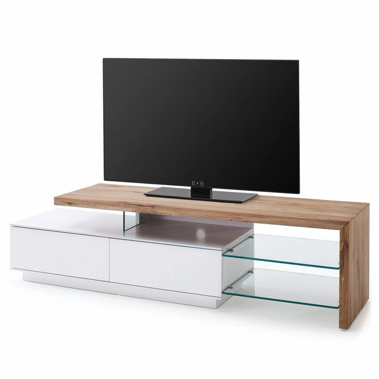 loftscape Fredriks Meuble TV Molios I – Partiellement en chêne massif – Chêne / Blanc