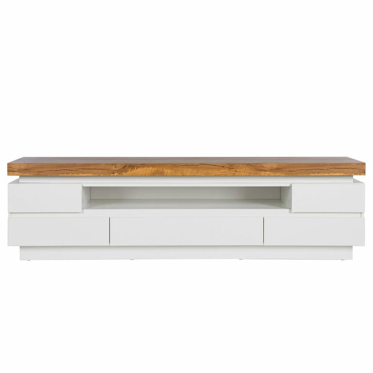 Loftscape Fredriks Meuble TV Namona II – Éclairage Inclus – Imitation Chêne / Blanc