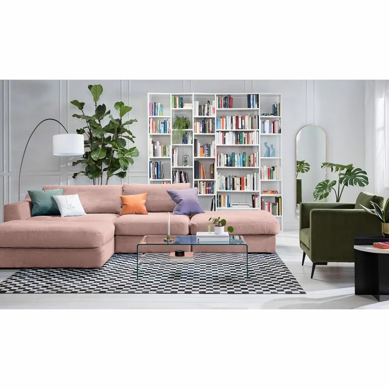 Loftscape Fredriks Repose-pieds Dixwell I – Tissage à Plat – Rose Clair